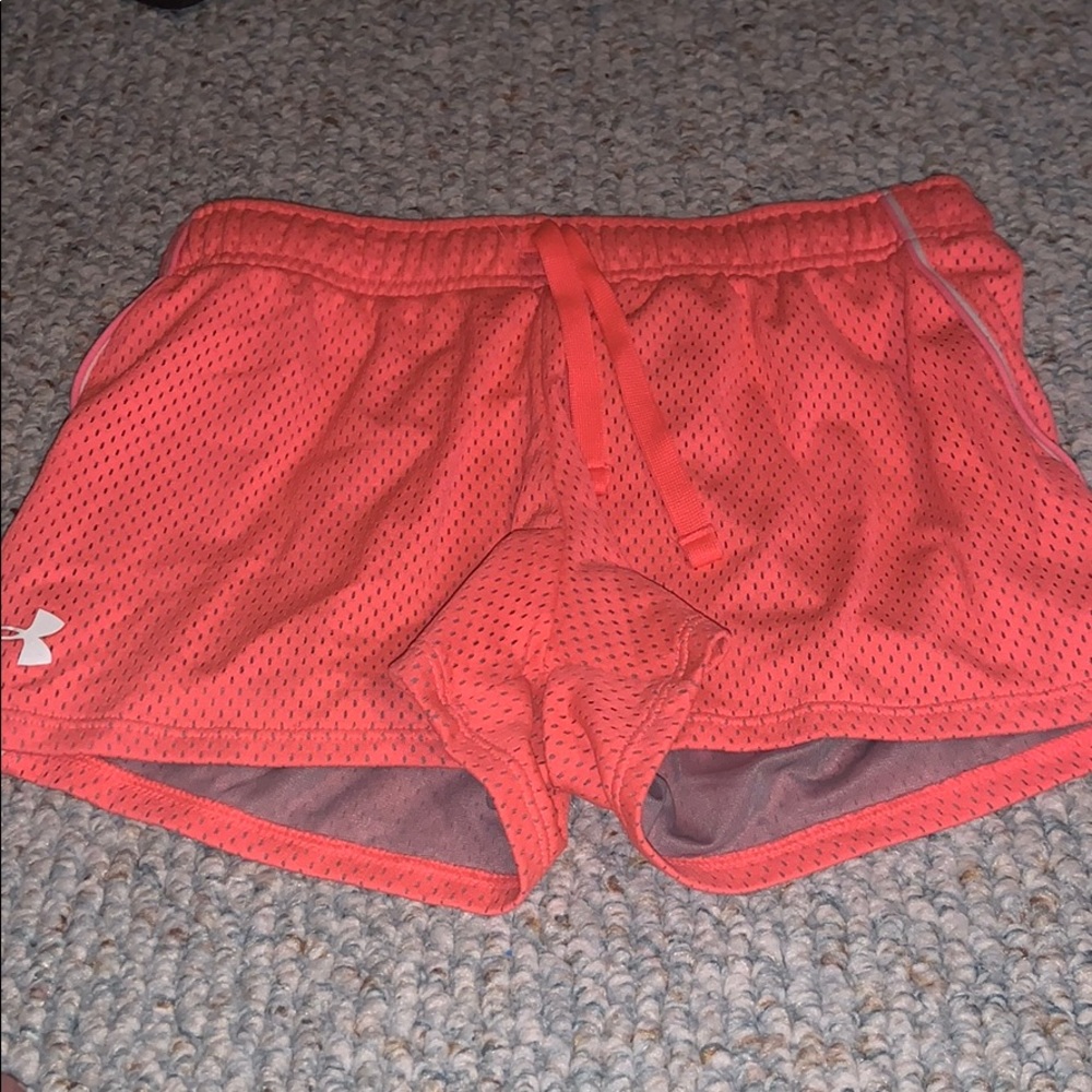 orange under armour shorts